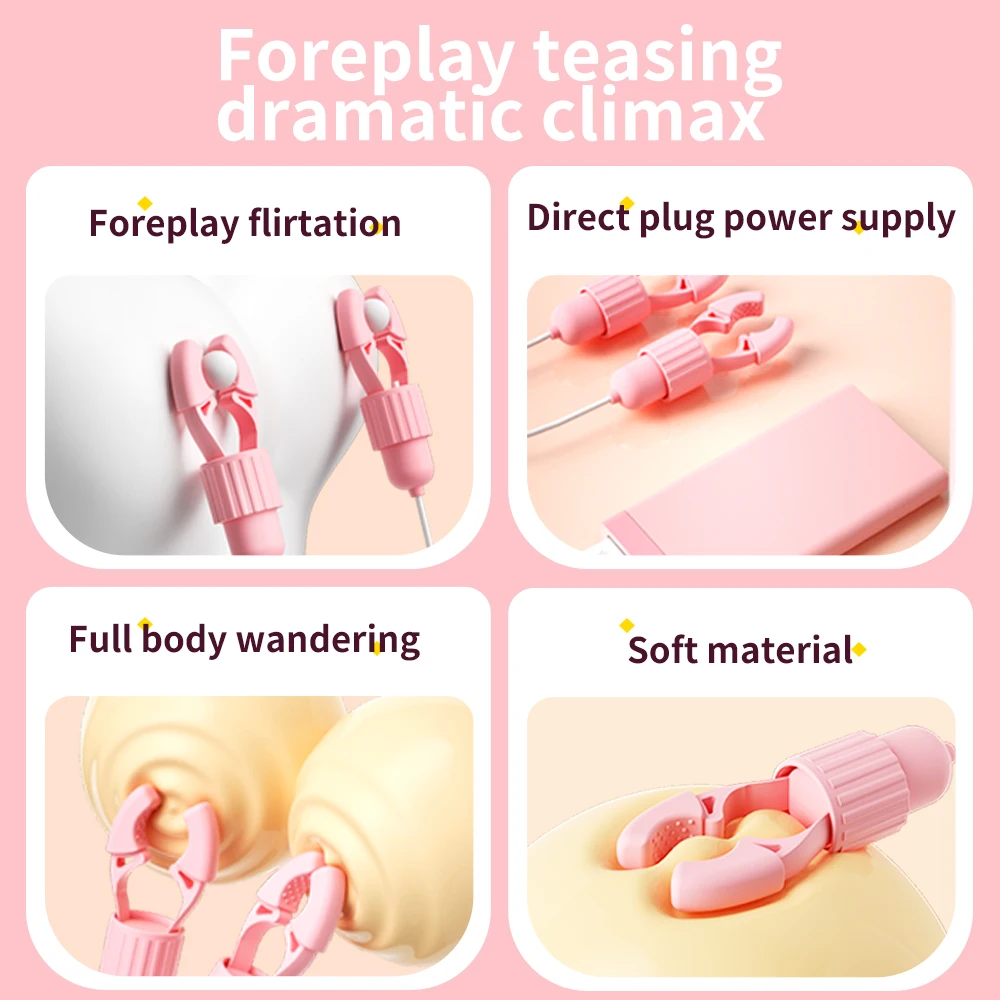 Sex Toys for Women Couple Breast Massage 12 Frequency Nipple Clamps Clitoral Clip Nipple Vibrator Nipple Clitoral Stimulation