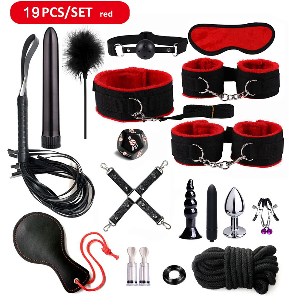 BDSM Sex Kits Sex Toys For Women Sexy Handcuff Exotic Accessories Sex Games Anal Plug Vibrator Nipple Clamp Adult Sex Toys 18+