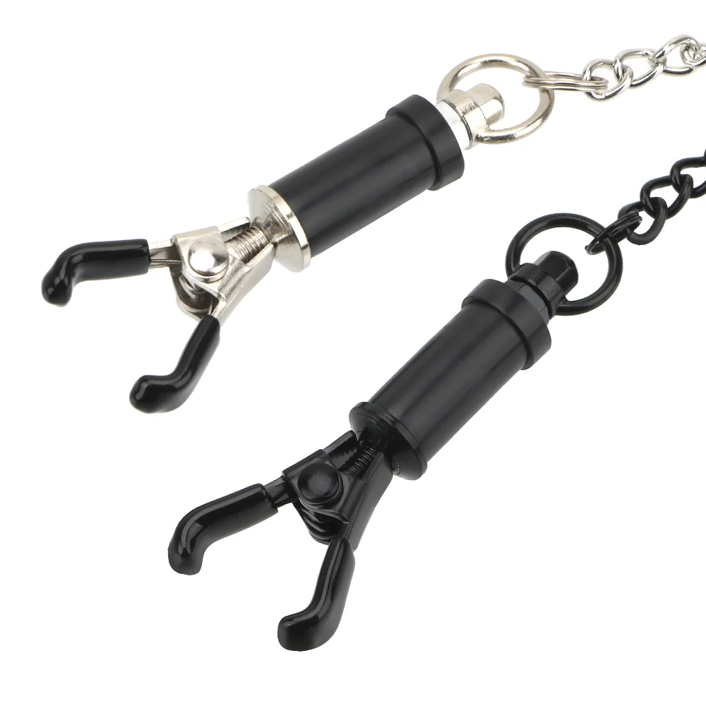IKOKY Adjustable Metal Nipple Clips Adult Games Breast Bondage Play Clamps Sex Toys for Couple Nipple Stimulator
