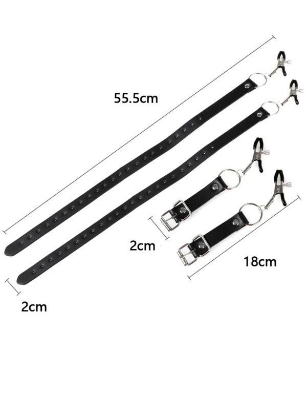1 Pair Labia Spreader Belt BDSM Clitoris Clip Nipple Clamps Restraints Vagina Stimulator Adult Games Kit Vagina Peeping Toys