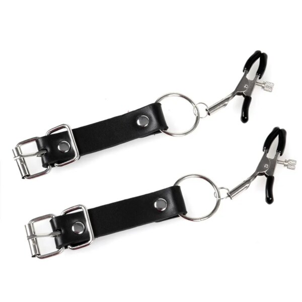 1 Pair Labia Spreader Belt BDSM Clitoris Clip Nipple Clamps Restraints Vagina Stimulator Adult Games Kit Vagina Peeping Toys