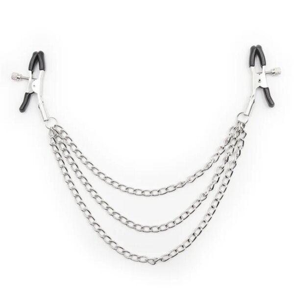 Metal Nipple Clamp with Metal Chain  Fetish to Breast Labia Clip Stimulation Massager Bdsm Bondage Sex Products for Women men