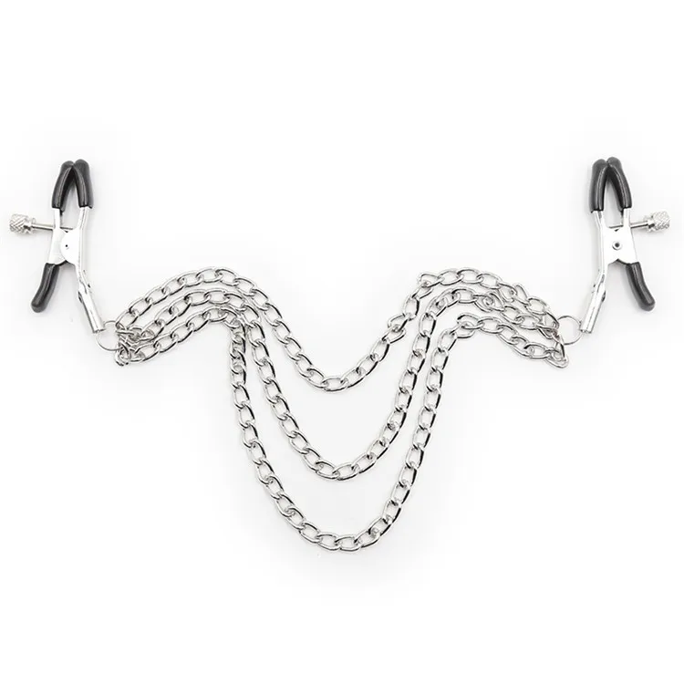 Metal Nipple Clamp with Metal Chain  Fetish to Breast Labia Clip Stimulation Massager Bdsm Bondage Sex Products for Women men