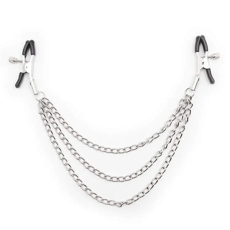 Metal Nipple Clamp with Metal Chain  Fetish to Breast Labia Clip Stimulation Massager Bdsm Bondage Sex Products for Women men