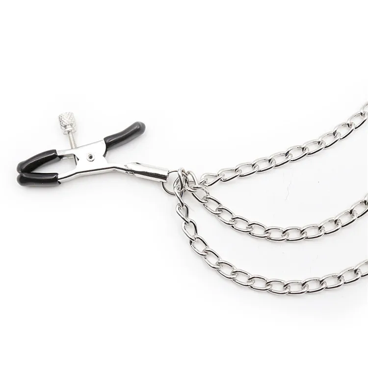 Metal Nipple Clamp with Metal Chain  Fetish to Breast Labia Clip Stimulation Massager Bdsm Bondage Sex Products for Women men