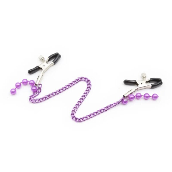 Metal Nipple Clamp with Metal Chain  Fetish to Breast Labia Clip Stimulation Massager Bdsm Bondage Sex Products for Women men