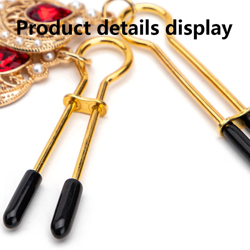 Metal Nipple Clamps with Chain Clips Flirting Teasing Sex Flirt Bondage Slave Bdsm Nipples Stimulation Fetish for Men Women Gay