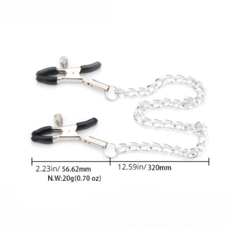 Metal Nipple Clamps with Chain Clips Flirting Teasing Sex Flirt Bondage Slave Bdsm Nipples Stimulation Fetish for Men Women Gay