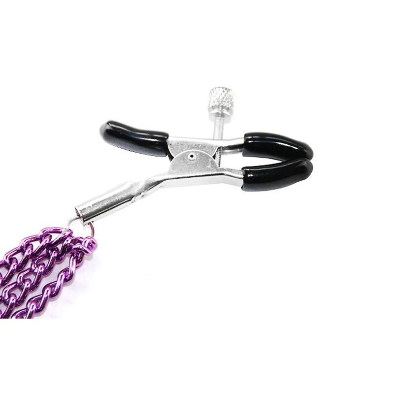 Metal Nipple Clamps with Chain Clips Flirting Teasing Sex Flirt Bondage Slave Bdsm Nipples Stimulation Fetish for Men Women Gay