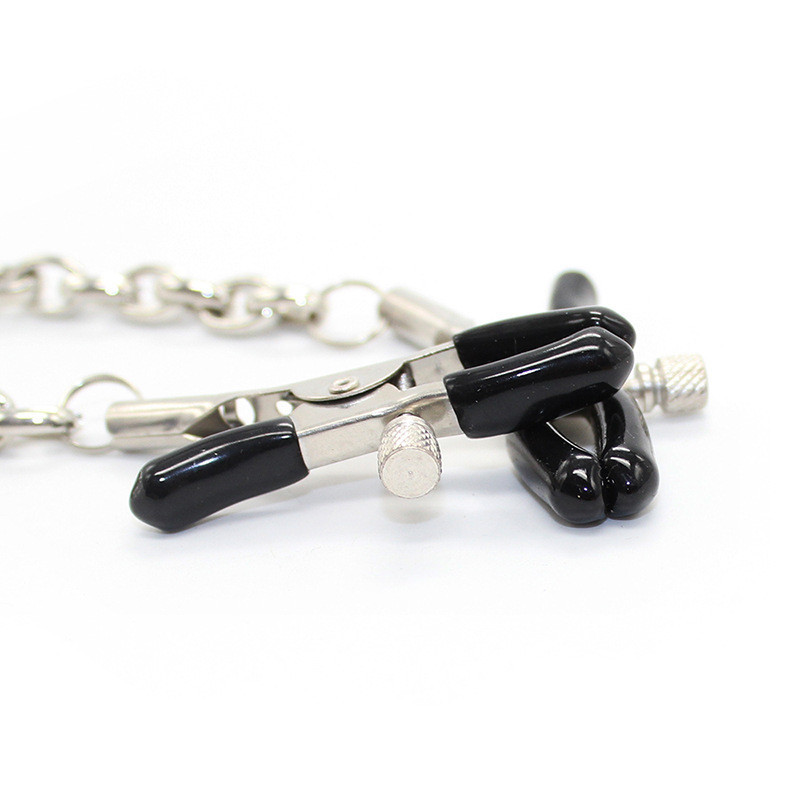 Metal Nipple Clamps with Chain Clips Flirting Teasing Sex Flirt Bondage Slave Bdsm Nipples Stimulation Fetish for Men Women Gay