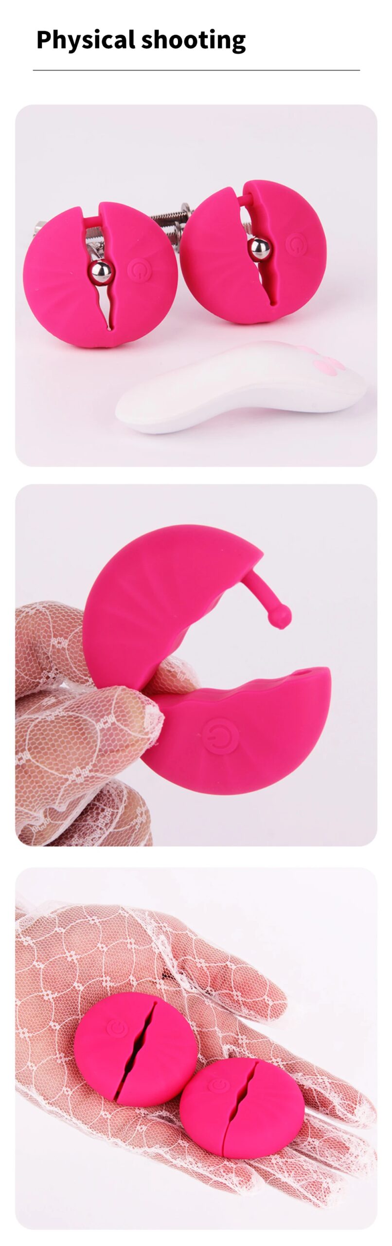 Wireless Remote Control Nipple Clamp Vibrator Silicone Breast Massage Nipple Clip Stimulate Adults Sex Toys for Women Couples