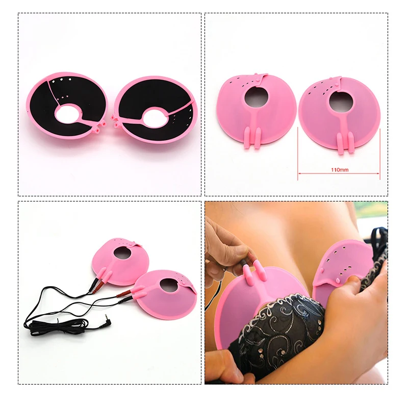 Electric Shock Nipple Clamp Breast Massage Pads BDSM Bondage E-stim Clitoris Clip Electro Stimulation Gloves Sex Toys For Women