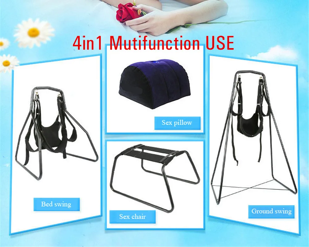 4IN1 Butterfly Chair Multi-Purpose Sex Swing Living Room Erotic Furniture Sling Hammock BDSM Bondage Gear Sex Toys for Couples