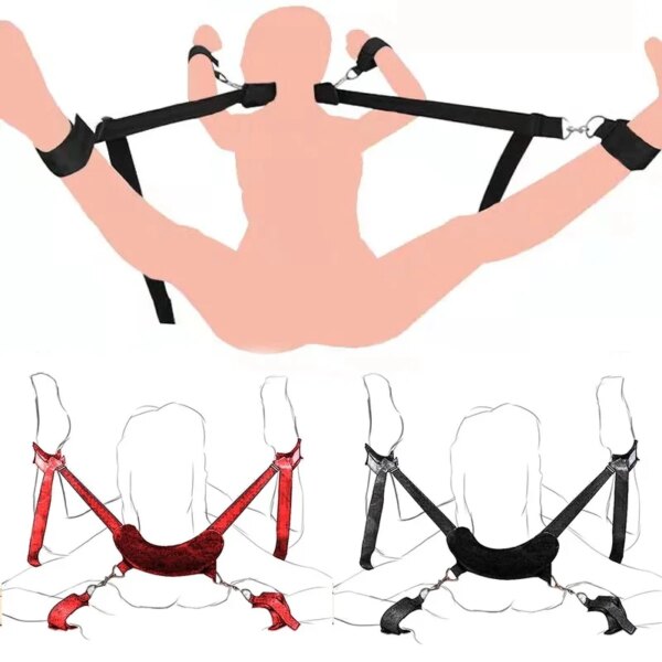Sex Toys For Couples Self Bandage Restraints Belt BDSM Sets Shoulder Sex Swing Leg Spreader Rope SM Slave Harness Adult Game