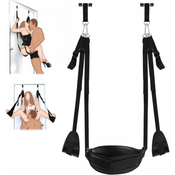BDSM Bondage Door Sex Swing with Seat, Adjustable Straps Door Restraints Things Adult Sex Toys for Couples,Holds Up To 300lbs