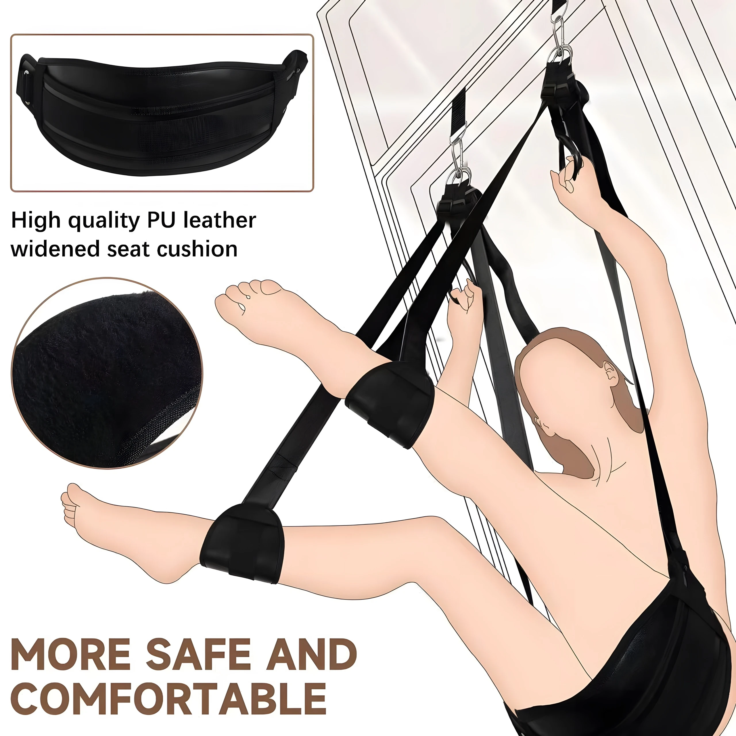 BDSM Adjustable Sex Swing Soft Material Straps Fetish Bandage Game Chairs Hanging Door Swing Erotic Sex Toys For Couples Sex SM BDSM Adjustable Sex Swing Soft Material Straps Fetish Bandage Game Chairs Hanging Door Swing Erotic Sex Toys For Couples Sex SM