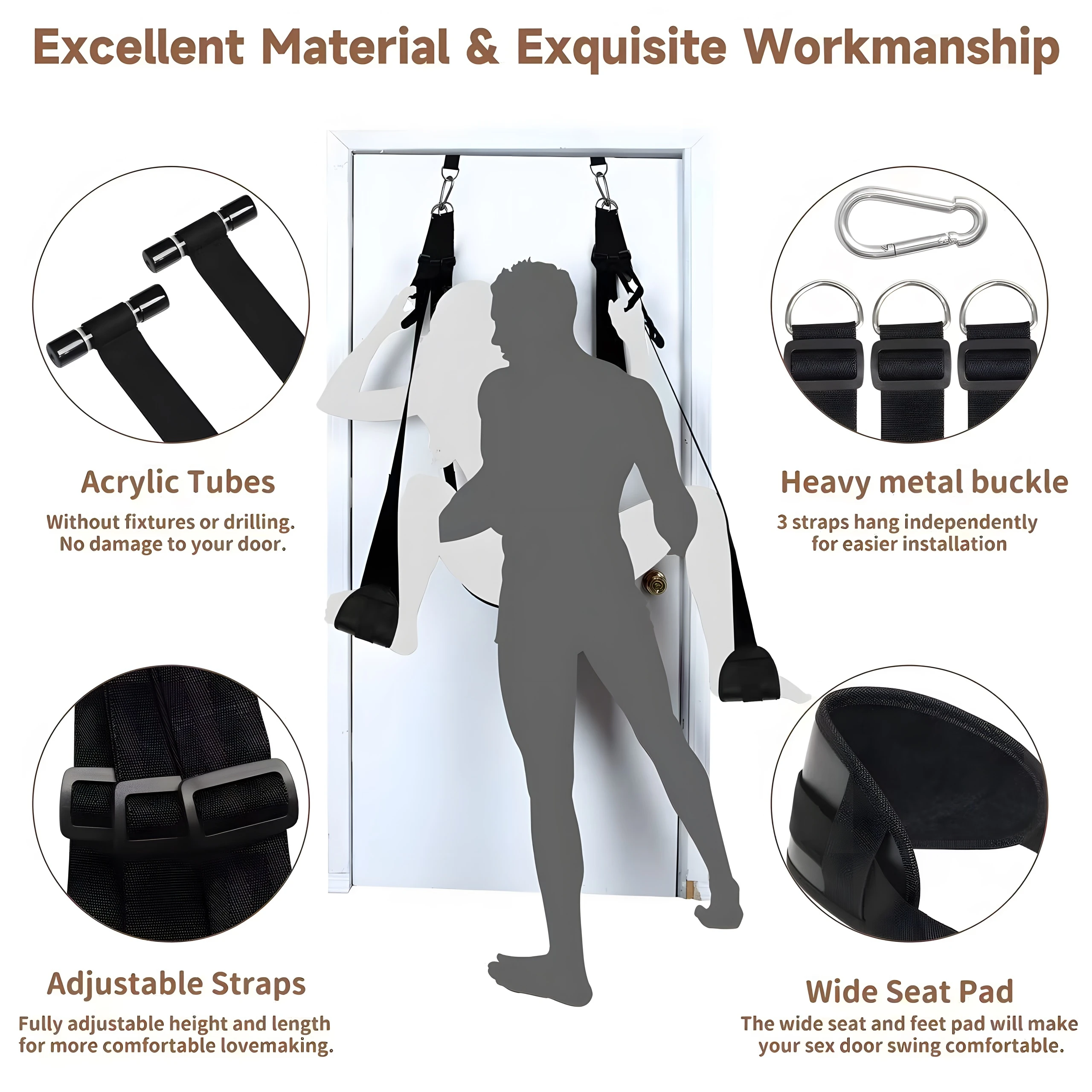 BDSM Adjustable Sex Swing Soft Material Straps Fetish Bandage Game Chairs Hanging Door Swing Erotic Sex Toys For Couples Sex SM BDSM Adjustable Sex Swing Soft Material Straps Fetish Bandage Game Chairs Hanging Door Swing Erotic Sex Toys For Couples Sex SM