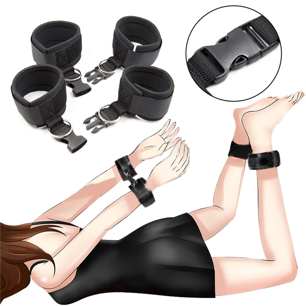 Erotic Adult Games Sex Toys For Couples Open Leg BDSM Bondage Restraints Nylon Chastity Sex Swing Ankle Handcuffs Kit Sex Shop