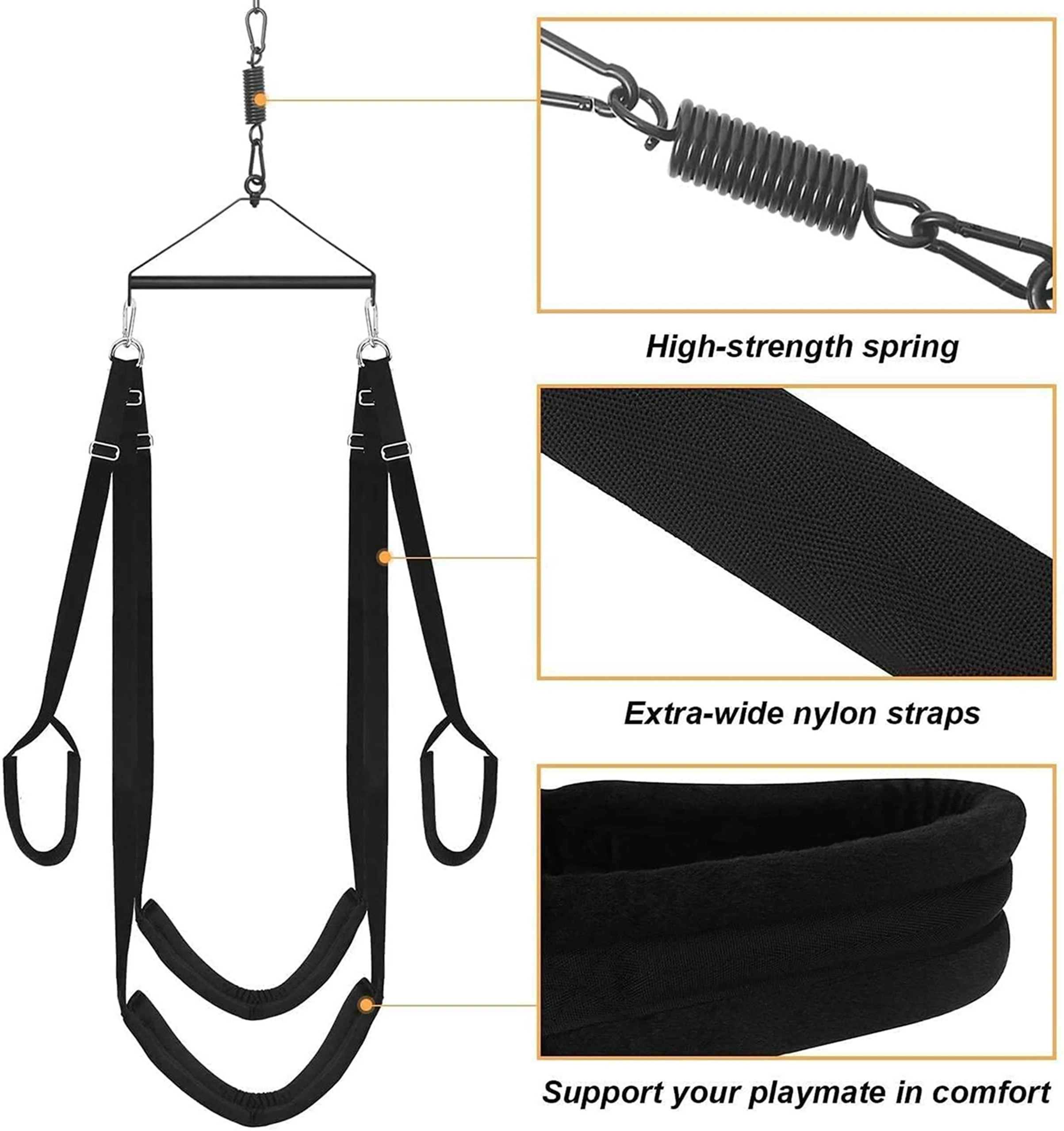 Sex Swing Ceiling Adult Sex Furniture with Seat Adjustable BDSM Erotic Love Hanging Heavy Duty Sex Toys for Couples Door Swings