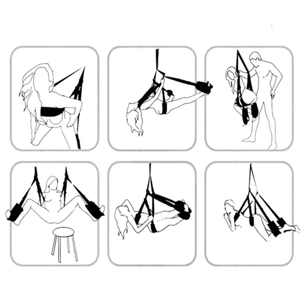 Portable Hanging Sex Swing Erotic Position Chair Bongee Sling Rope Sex Hammock BDSM Furniture Toys for Couples Two Adult Games