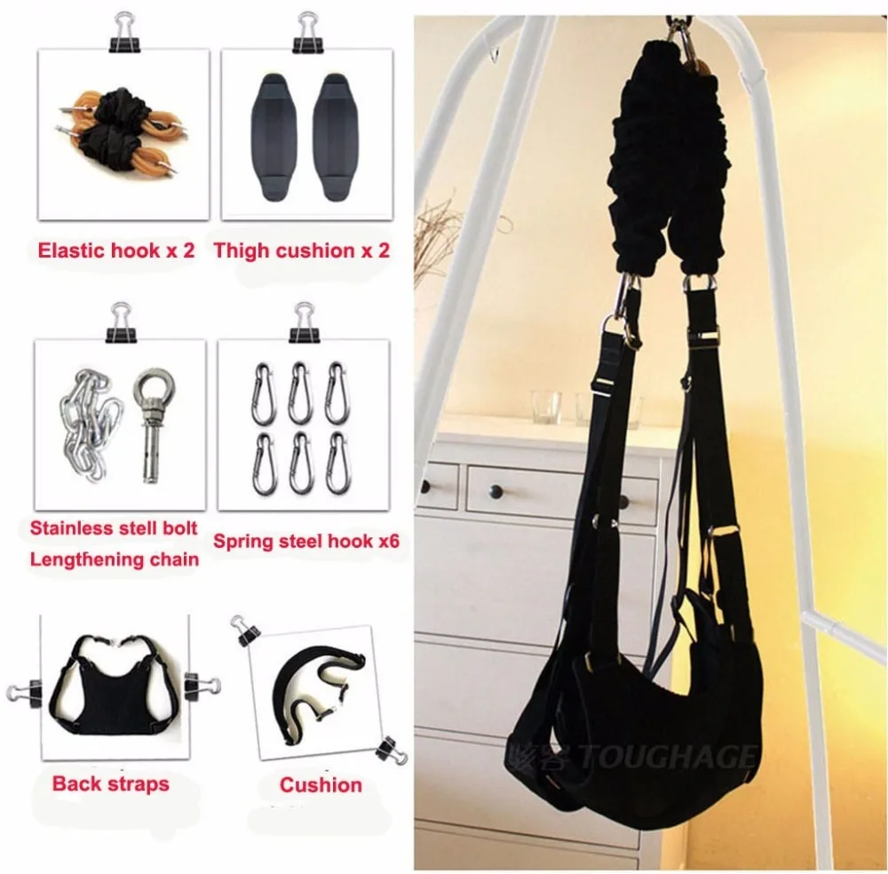 Portable Hanging Sex Swing Erotic Position Chair Bongee Sling Rope Sex Hammock BDSM Furniture Toys for Couples Two Adult Games