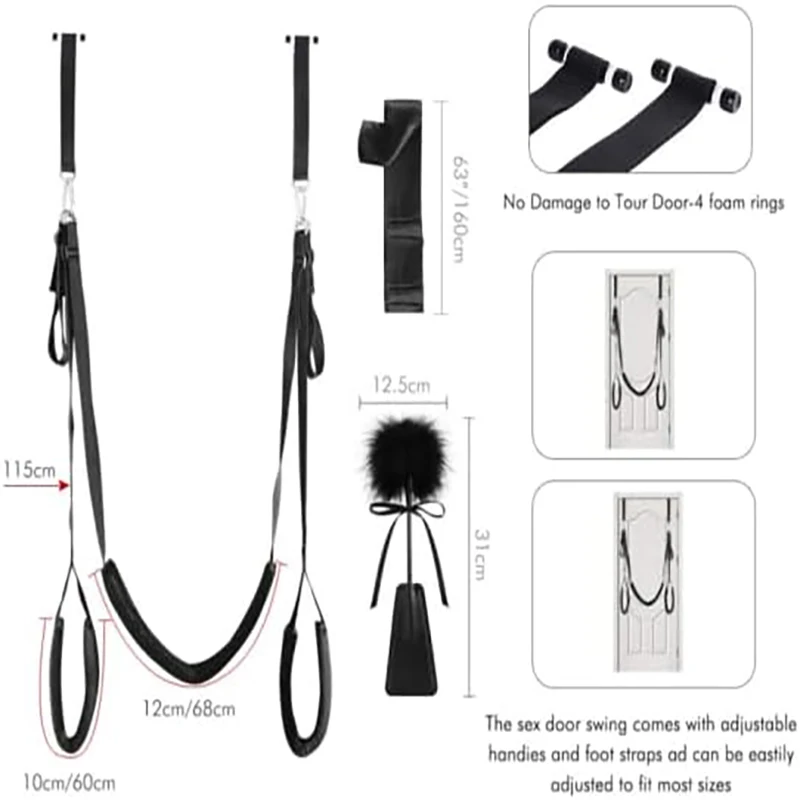 BDSM Hanging Indoor Sex Swing Bondage Restraint Toy for Adult Couple with Premium Paint Stand and Widened Thick Adjustable Strap