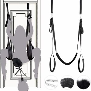 BDSM Hanging Indoor Sex Swing Bondage Restraint Toy for Adult Couple with Premium Paint Stand and Widened Thick Adjustable Strap