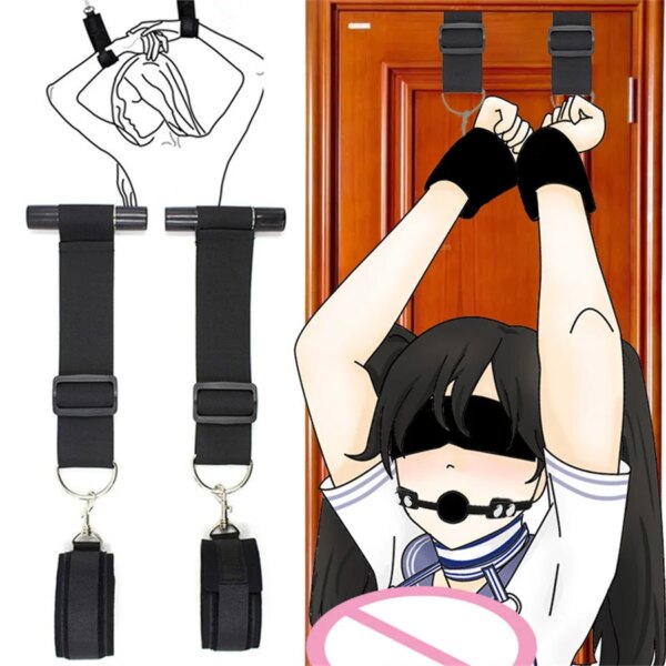 Shackles On The Door Swing Sex Bondage Restraints Chastity Lock Handcuffs Hanging On Door Sex Toys For Couples Adult Games