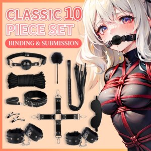 Adult SM Sex Toy Kits Bondage Gear BDSM Sex Game BDSM Collar Butt Erotic Blindfold Whip leather restraint Game Sexual toy