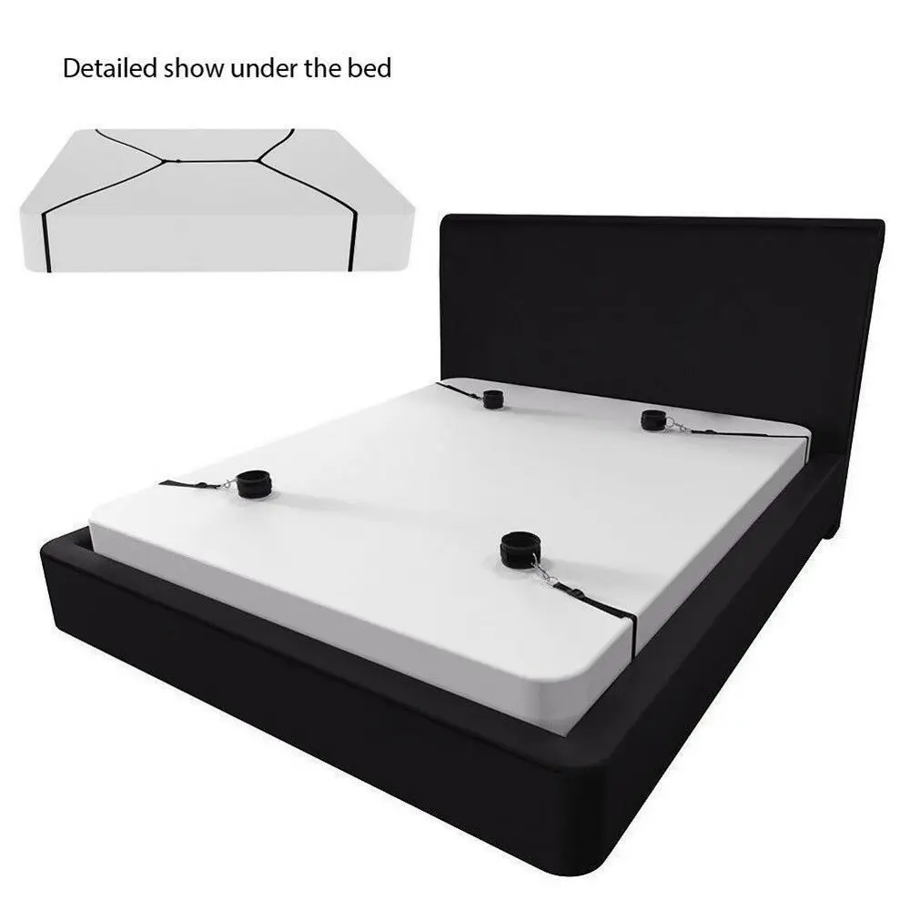 BDSM Bed Strap Bondage Alternative Binding on The Bed with Plush Binding Sex Toys,Flirting Handcuffs Footcuffs,Sm Self Bondage