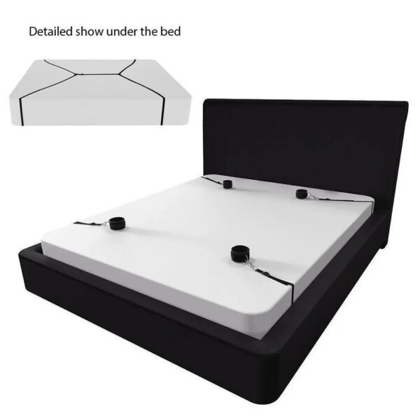 BDSM Bed Strap Bondage Alternative Binding on The Bed with Plush Binding Sex Toys,Flirting Handcuffs Footcuffs,Sm Self Bondage