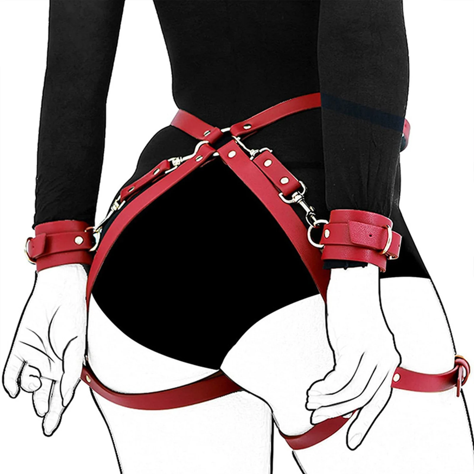 Handcuffs Sex Toys PU Leather Body Harness Cuffs Bondage Straps BDSM Kit Erotic Adult Sex Toys For Couples Party Sexy Accessorie