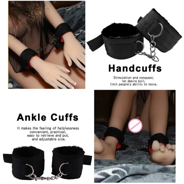 Sex Toy for Couple Suit 18 Adult Binding Handcuffs Anal Plug Bdsm Sex Kit for Women Sex Games Accessories Erotic Bullet Vibrator