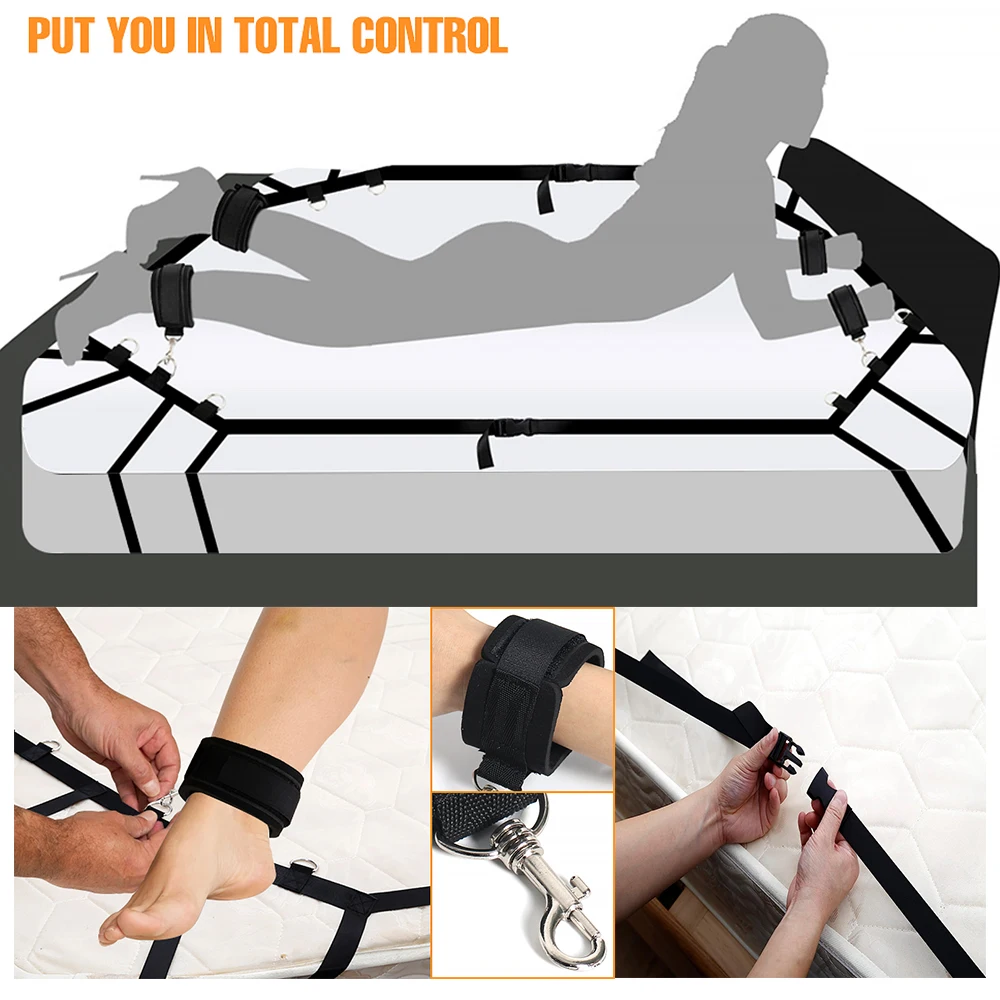 BDSM Bed Set Sex Toy Handcuffs for Couple Woman Adult Kit Supplies BDSM Restraints Bed Bondage Rope Sexual Handcuffs Sexy Game BDSM Bed Set Sex Toy Handcuffs for Couple Woman Adult Kit Supplies BDSM Restraints Bed Bondage Rope Sexual Handcuffs Sexy Game