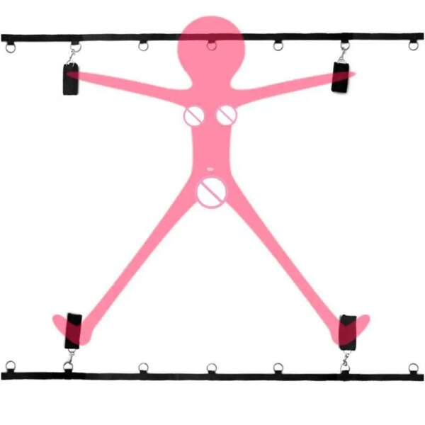 Bed Restraint Set Couple Sex Toys Bondage Handcuff Kit Adult Game Tool 18+ Erotic Tie Downs Arm Ankle Eyeblinder Flirting Sextoy