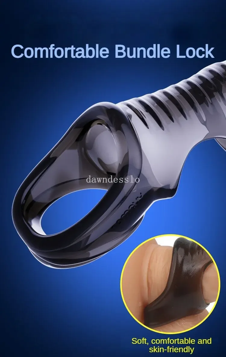 Silicone Reusable Bondage Delayed Ejaculation Penis Rooster Chastity Set Sex Toys For Men Stimulate Women Clitoris Sex Products
