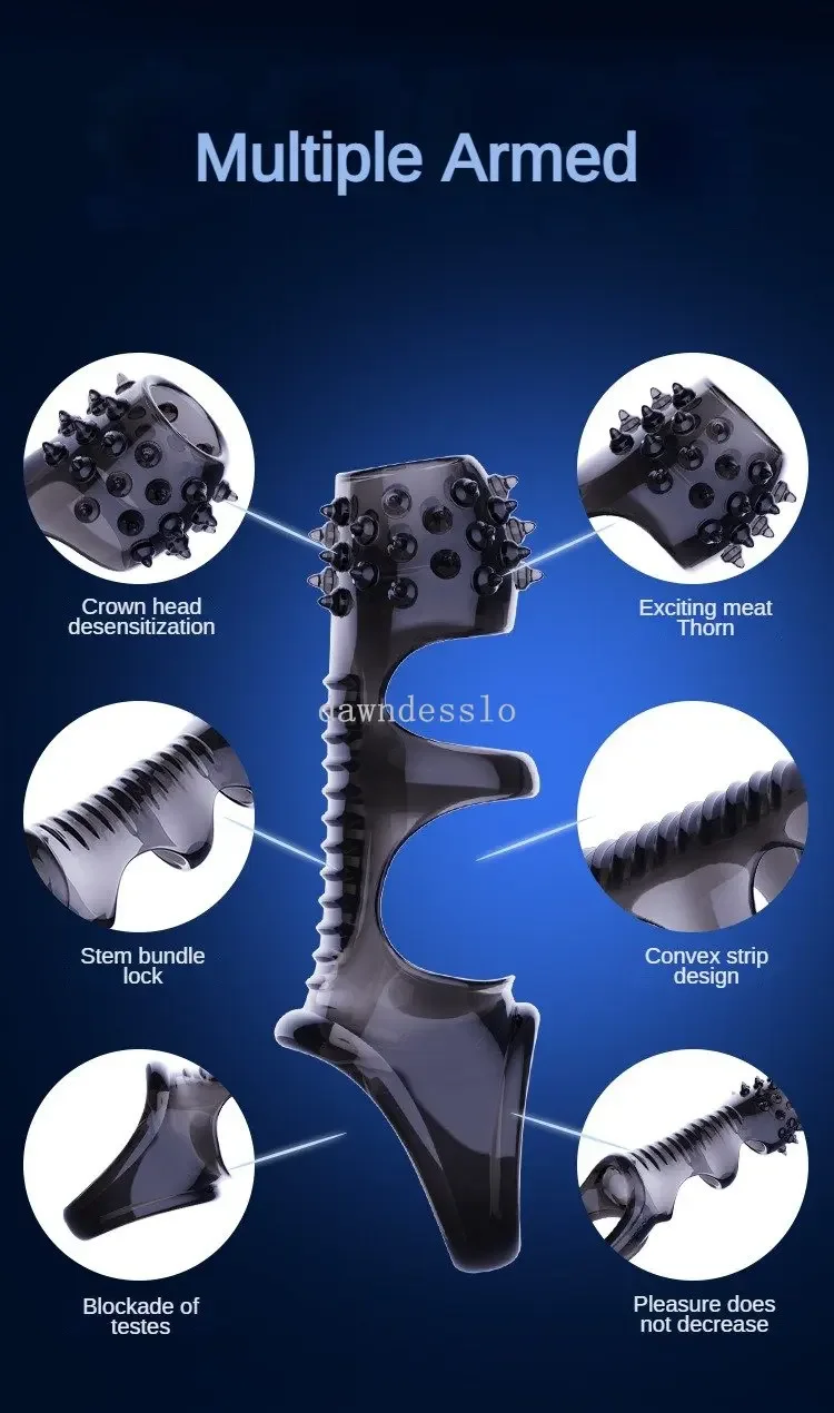 Silicone Reusable Bondage Delayed Ejaculation Penis Rooster Chastity Set Sex Toys For Men Stimulate Women Clitoris Sex Products