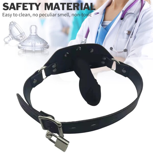 Inflatable Mouth Gag Silicone Ball Oral Fixation PU Leather Band Bondage Restraints Gag penis Bdsm Slave Game Sex Toys for Women