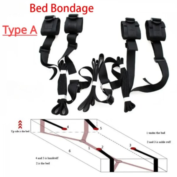 Adult Erotic Toy Handcuffs Ankle Cuffs BDSM Bondage Bed Restraint Bondage Sex Products Sex Toys Couples Collar Bdsm Kit Sm Goods