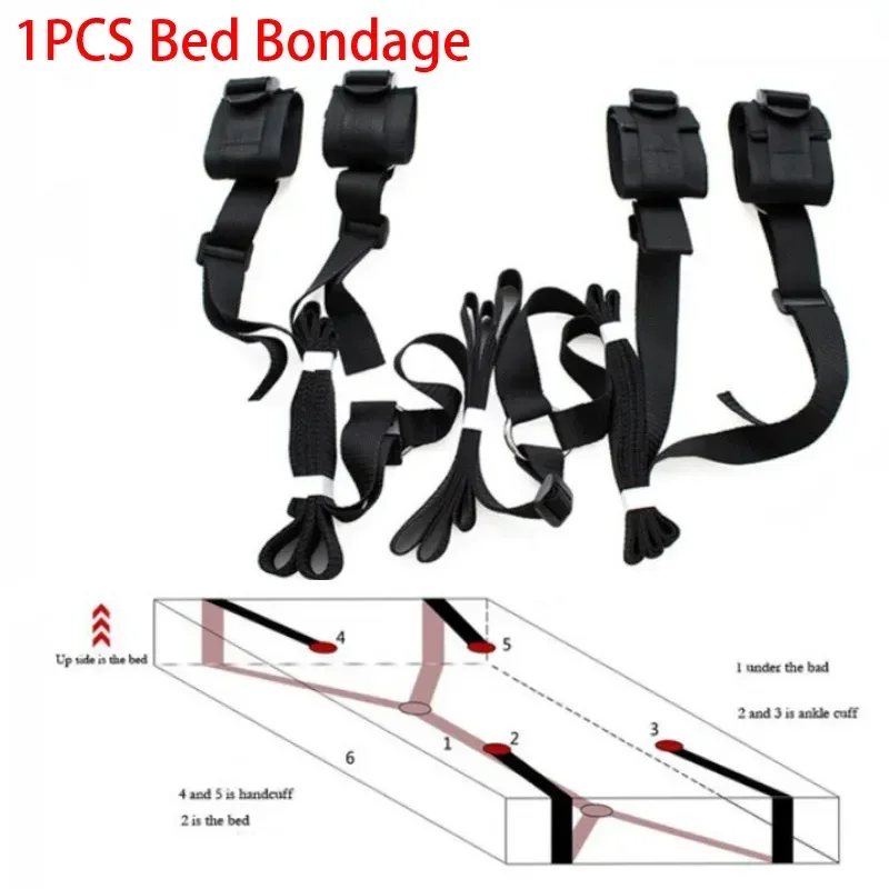Adult Erotic Toy Handcuffs Ankle Cuffs BDSM Bondage Bed Restraint Bondage Sex Products Sex Toys Couples Collar Bdsm Kit Sm Goods