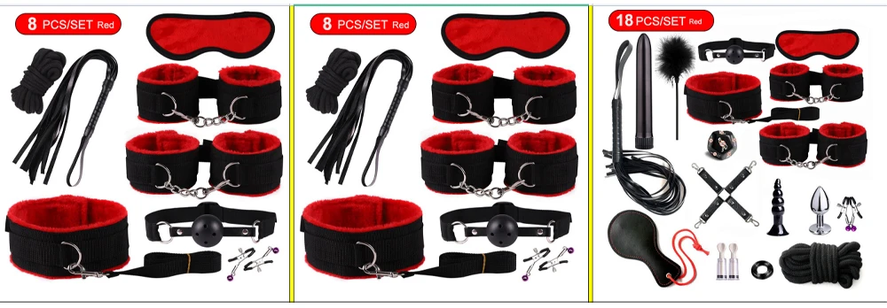 BDSM Sex Kits Adults Sex Toys For Women Men Handcuffs Nipple Clamps Whip Spanking Sex Metal Anal Plug Vibrator Butt Bdsm Bondage BDSM Sex Kits Adults Sex Toys For Women Men Handcuffs Nipple Clamps Whip Spanking Sex Metal Anal Plug Vibrator Butt Bdsm Bondage