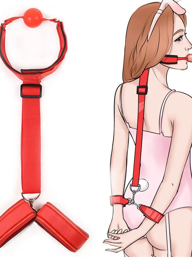 Erotic HandCuffs Mouth Gag BDSM Bondage Restraints Sex Toys for Couples Open Mouth Ball Backhand Cuffs Tied Up Adult Game Erotic HandCuffs Mouth Gag BDSM Bondage Restraints Sex Toys for Couples Open Mouth Ball Backhand Cuffs Tied Up Adult Game