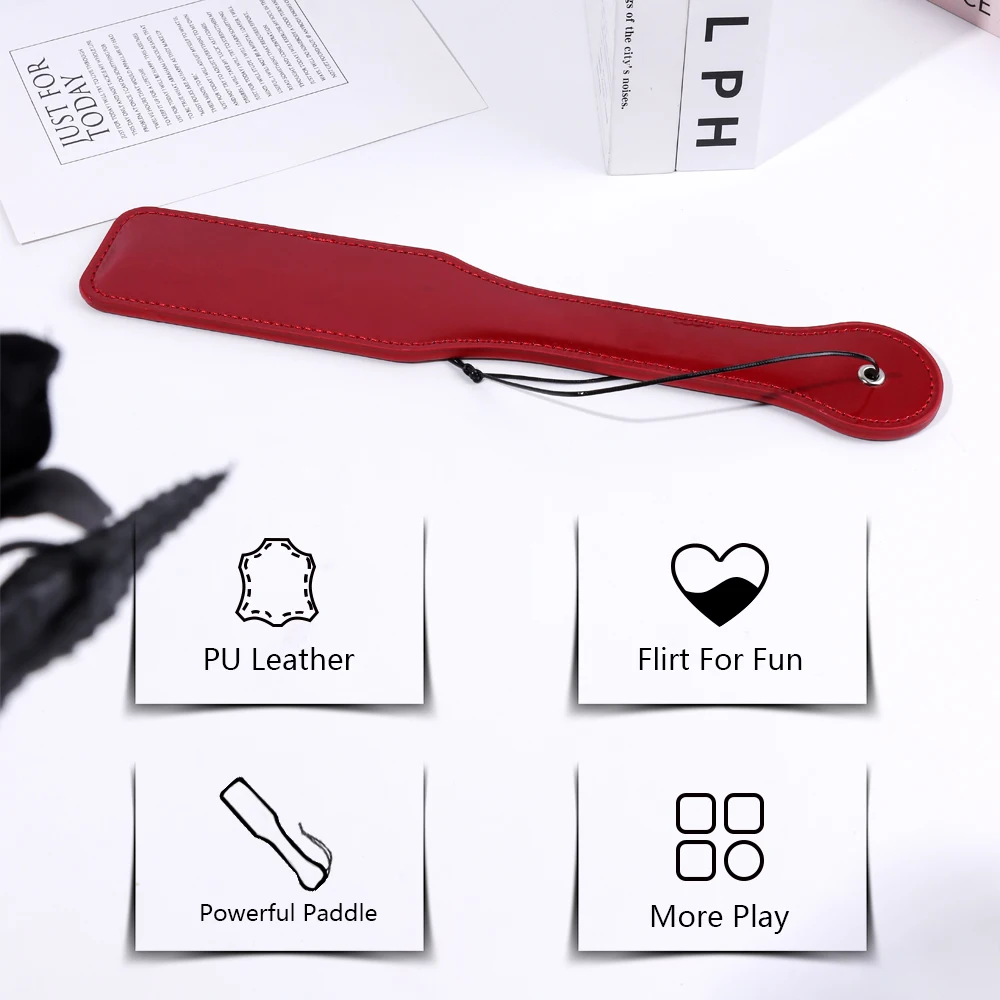 2pcs Bondage Resteaint Kit with Spanking Paddle and Feather Tickle Whip BDSM Set Adult Sex Toys for Women and Couples Pleasure