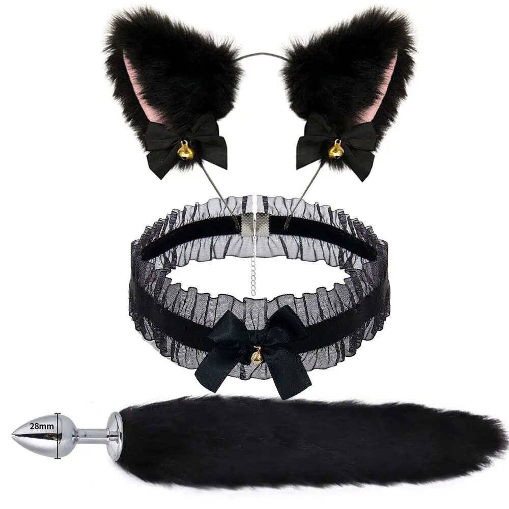 Fox Tail Anal Plug Metal Butt Plug Tail Cat Ears Headbands Bell Collar Mouth Plugs Erotic Sex Toys Kits Intimate Toys for Couple Fox Tail Anal Plug Metal Butt Plug Tail Cat Ears Headbands Bell Collar Mouth Plugs Erotic Sex Toys Kits Intimate Toys for Couple