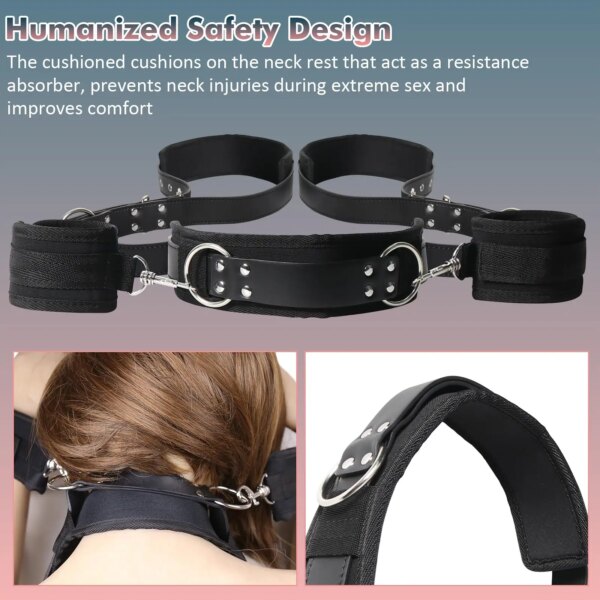Leather BDSM Kit Handcuffs Sex Toys for Couples Bondage Straps Erotic Sexy Accessories Women Ankle Cuffs for Adult Games