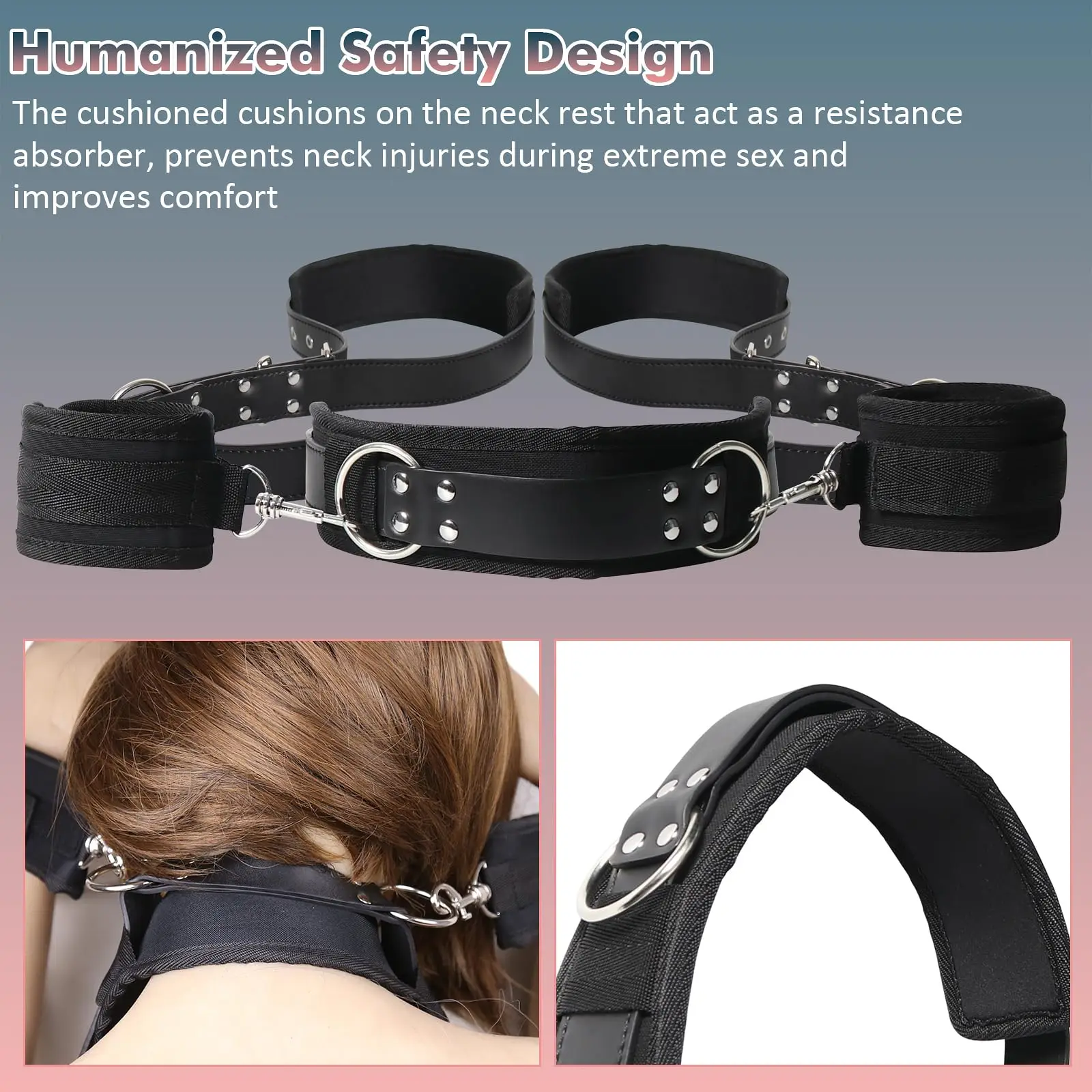Leather BDSM Kit Handcuffs Sex Toys for Couples Bondage Straps Erotic Sexy Accessories Women Ankle Cuffs for Adult Games