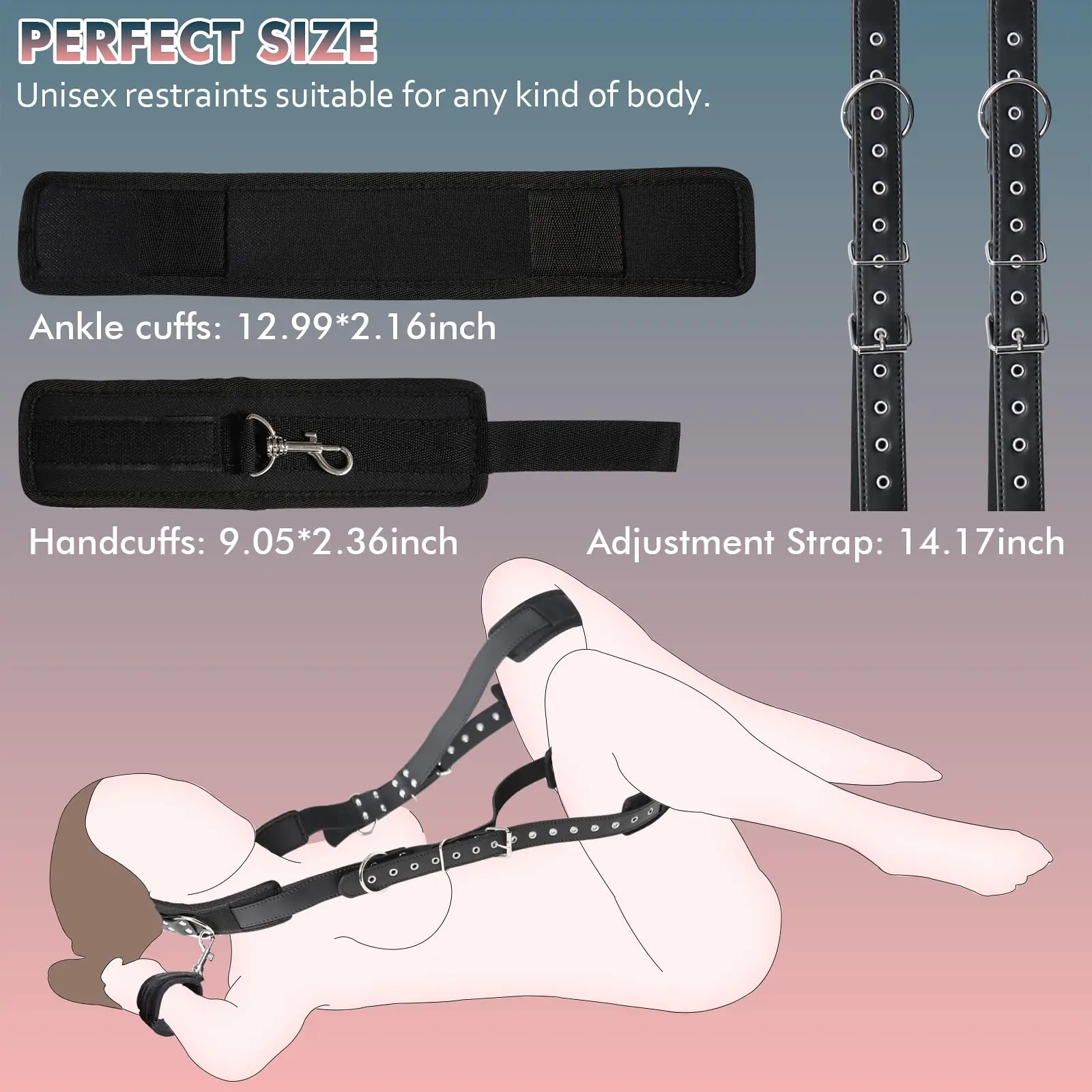 Leather BDSM Kit Handcuffs Sex Toys for Couples Bondage Straps Erotic Sexy Accessories Women Ankle Cuffs for Adult Games