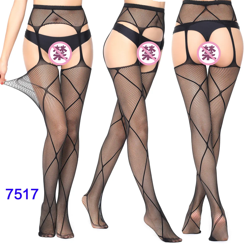 Women Black Stockings With Belt Set High Fishnet Tights Erotic Lingerie Sexy Pantyhose Floral Print Long Mesh Lace Stocking Women Black Stockings With Belt Set High Fishnet Tights Erotic Lingerie Sexy Pantyhose Floral Print Long Mesh Lace Stocking
