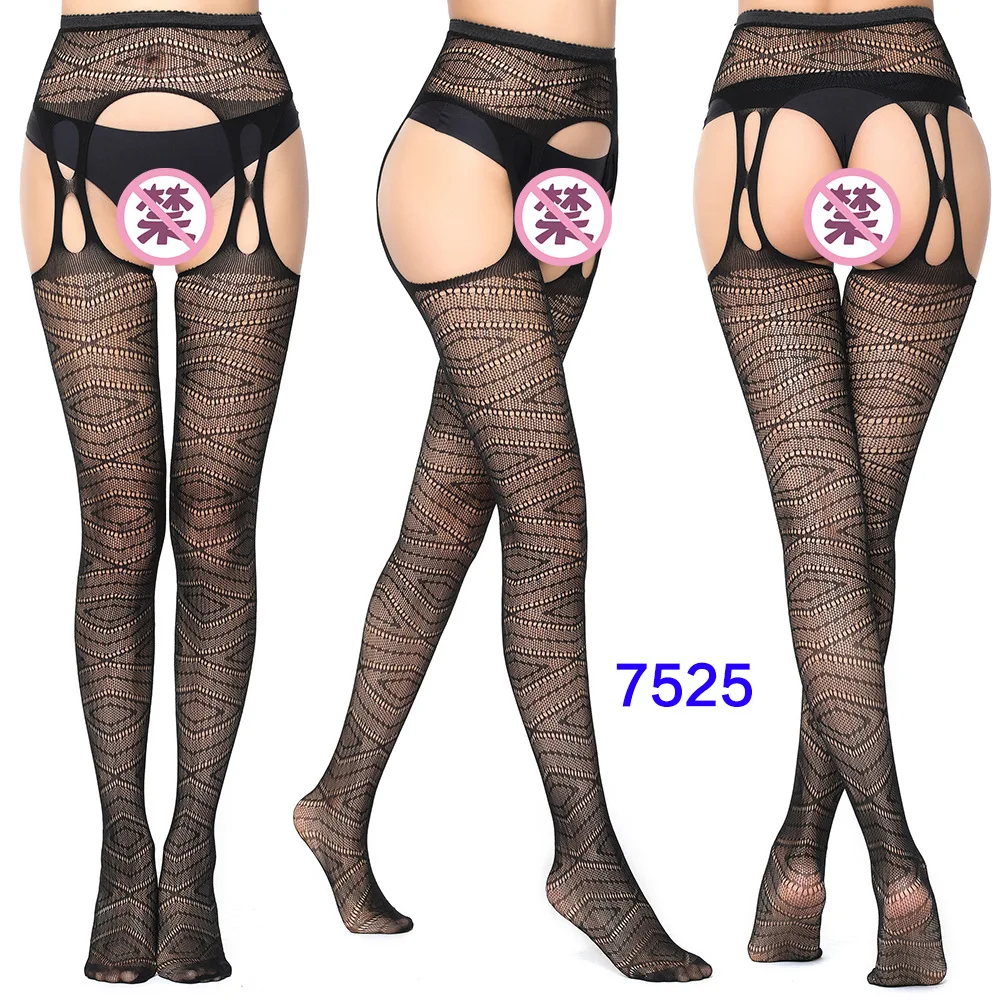 Women Black Stockings With Belt Set High Fishnet Tights Erotic Lingerie Sexy Pantyhose Floral Print Long Mesh Lace Stocking Women Black Stockings With Belt Set High Fishnet Tights Erotic Lingerie Sexy Pantyhose Floral Print Long Mesh Lace Stocking