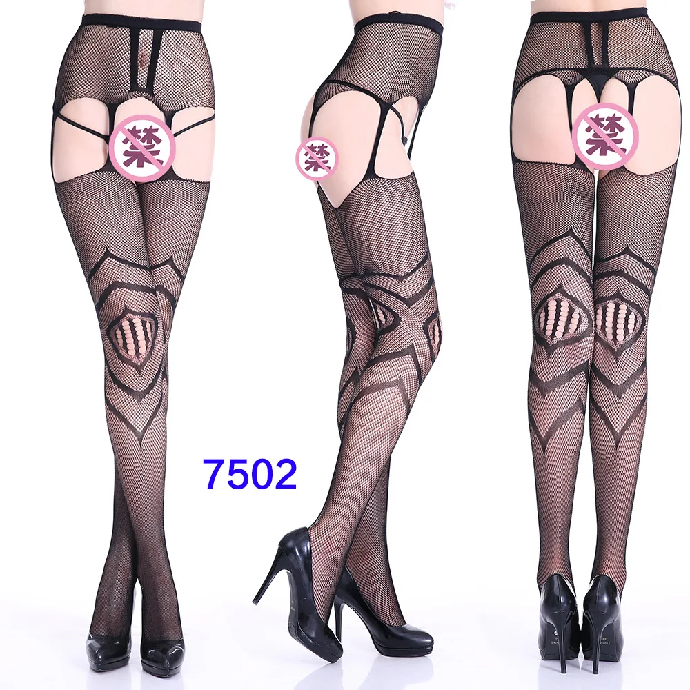 Women Black Stockings With Belt Set High Fishnet Tights Erotic Lingerie Sexy Pantyhose Floral Print Long Mesh Lace Stocking Women Black Stockings With Belt Set High Fishnet Tights Erotic Lingerie Sexy Pantyhose Floral Print Long Mesh Lace Stocking